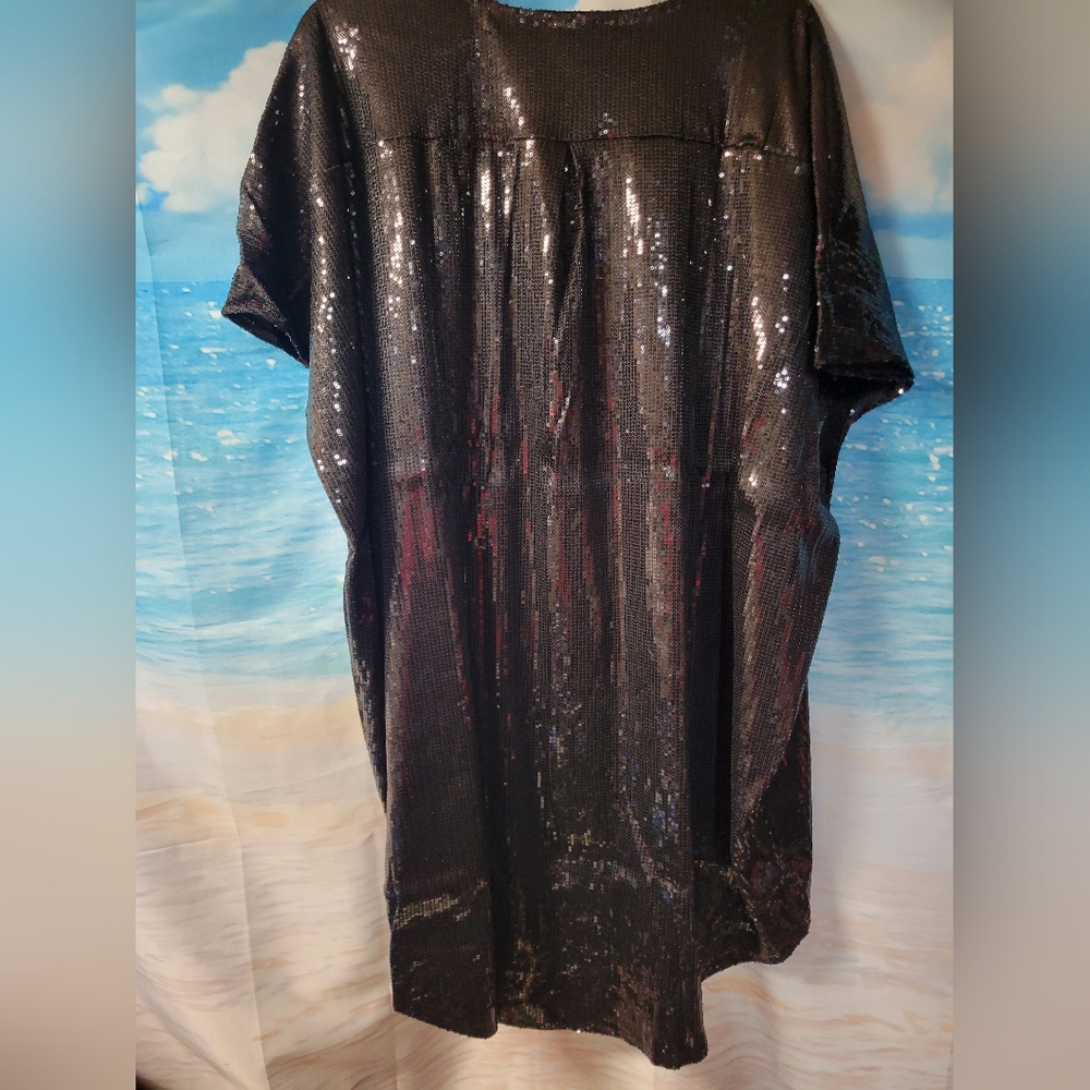 SHAVONNE DORSEY NWT‎ SEQUIN BLACK SHORT SLEEVE CARDIGAN SIZE MEDIUM